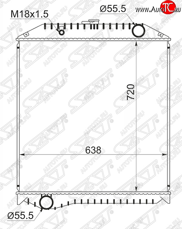 16 999 р. Радиатор двигателя SAT (пластинчатый, МКПП)  Hino 500 - Ranger  5  с доставкой в г. Таганрог