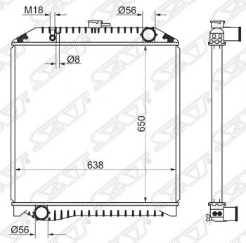 Радиатор двигателя SAT (пластинчатый, МКПП)  500, Ranger  5