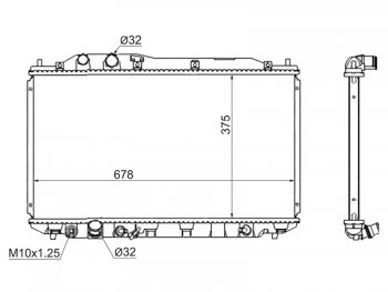 Радиатор двигателя SAT (трубчатый, МКПП/АКПП, R16A/R18A) Honda (Хонда) Civic (Цивик)  FD (2005-2011) FD седан дорестайлинг, седан рестайлинг