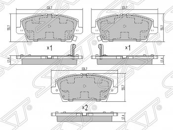 Колодки тормозные передние SAT Honda (Хонда) Civic (Цивик) ( FD,  FK,FN,  FK2) (2005-2016) FD, FK,FN, FK2 седан дорестайлинг, хэтчбэк 5 дв. дорестайлинг, седан рестайлинг, хэтчбэк 5 дв. рестайлинг, хэтчбэк 5 дв.