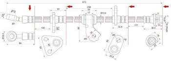 Тормозной шланг передний SAT (левый) Honda Integra DB6,DB7,DB8,DB9 седан дорестайлинг (1993-1995)