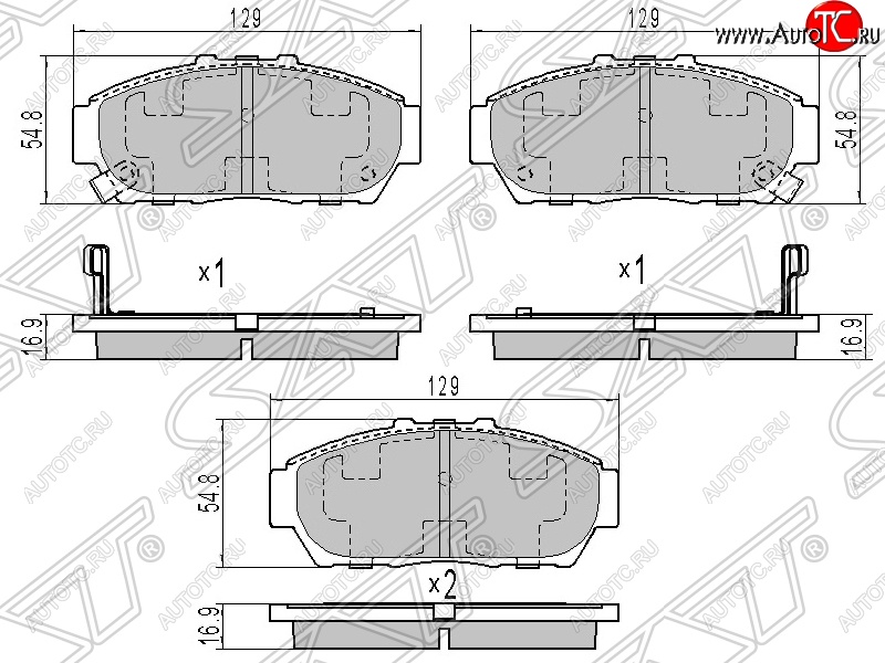 1 359 р. Колодки тормозные передние SAT  Honda Integra  DB6,DB7,DB8,DB9 (1993-1995) седан дорестайлинг  с доставкой в г. Таганрог