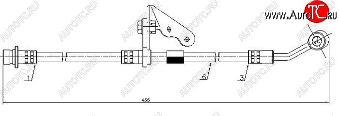 1 229 р. Тормозной шланг SAT (передний, левый, L=455)  Honda Civic  EJ,EK,EM - partner  с доставкой в г. Таганрог