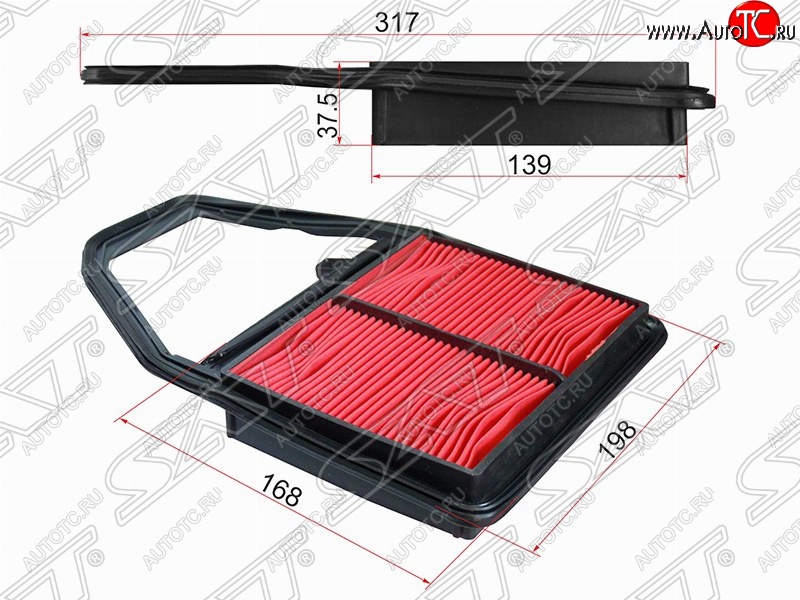 379 р. Фильтр воздушный двигателя SAT  Honda Civic (ES,  EP,  EU,  FD,  FK,FN), Edix, FR-V, Stream (1 RN1,RN3,  1 RN2,RN4, RN1, RN3, RN5)  с доставкой в г. Таганрог