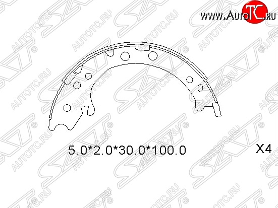 2 039 р. Колодки ручного тормоза SAT  Honda CR-V  RE1,RE2,RE3,RE4,RE5,RE7 (2007-2012) дорестайлинг, рестайлинг  с доставкой в г. Таганрог