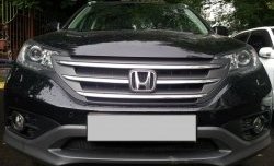 1 469 р. Сетка на бампер (2.0) Russtal (черная)  Honda CR-V  RM1,RM3,RM4 (2012-2015) дорестайлинг  с доставкой в г. Таганрог. Увеличить фотографию 1