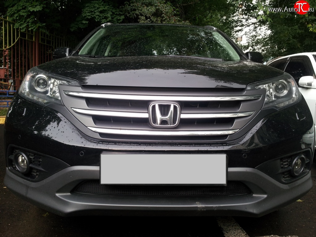 1 469 р. Сетка на бампер (2.0) Russtal (черная)  Honda CR-V  RM1,RM3,RM4 (2012-2015) дорестайлинг  с доставкой в г. Таганрог