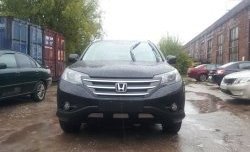 2 059 р. Сетка на бампер (2.4) Russtal (хром) Honda CR-V RM1,RM3,RM4 дорестайлинг (2012-2015)  с доставкой в г. Таганрог. Увеличить фотографию 3