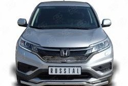 16 249 р. Защита переднего бампера (Ø63 мм волна, нержавейка, 2.0) SLITKOFF  Honda CR-V  RM1,RM3,RM4 (2012-2015) дорестайлинг  с доставкой в г. Таганрог. Увеличить фотографию 1