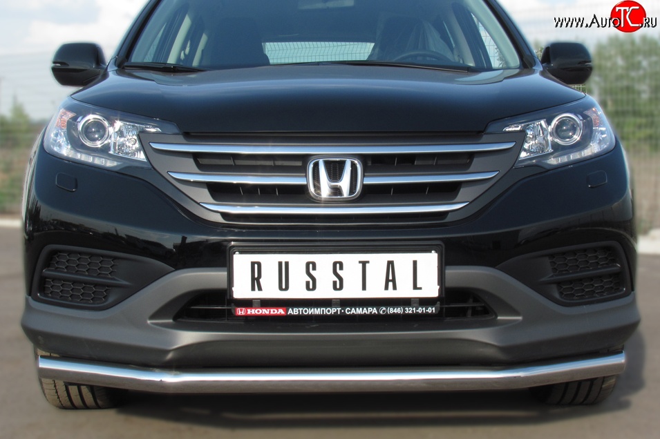 16 899 р. Одинарная защита переднего бампера диаметром 63 мм SLITKOFF Honda CR-V RM1,RM3,RM4 дорестайлинг (2012-2015)  с доставкой в г. Таганрог