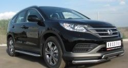 26 999 р. Широкая защита порогов SLITKOFF  Honda CR-V  RM1,RM3,RM4 (2012-2015) дорестайлинг  с доставкой в г. Таганрог. Увеличить фотографию 2