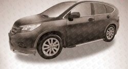 11 299 р. Алюминиевые пороги Slitkoff Luxe Black Honda CR-V RM1,RM3,RM4 дорестайлинг (2012-2015)  с доставкой в г. Таганрог. Увеличить фотографию 2