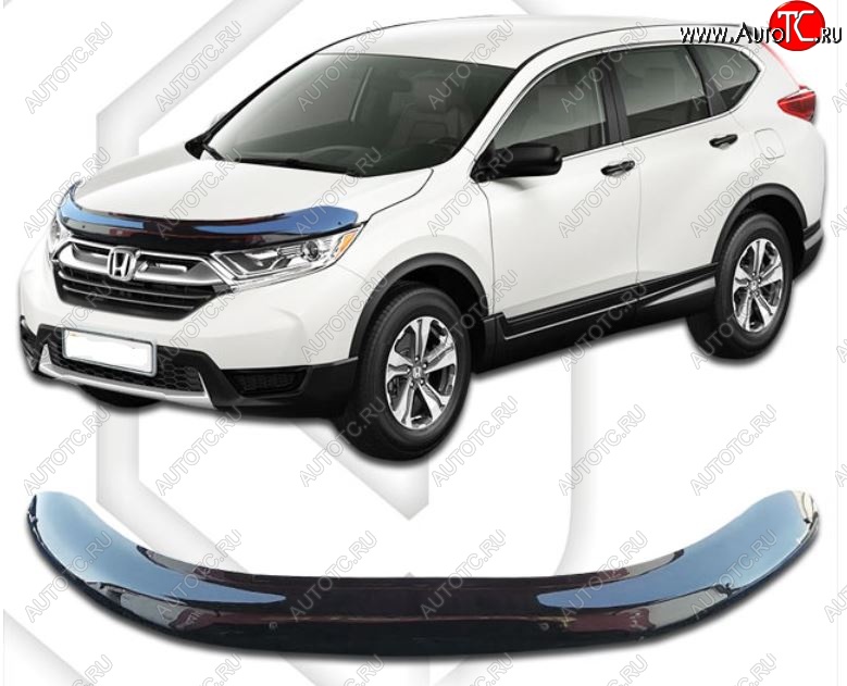 2 269 р. Дефлектор капота RW CA-Plastic  Honda CR-V  RW,RT (2016-2022) дорестайлинг, рестайлинг (Classic черный, Без надписи)  с доставкой в г. Таганрог