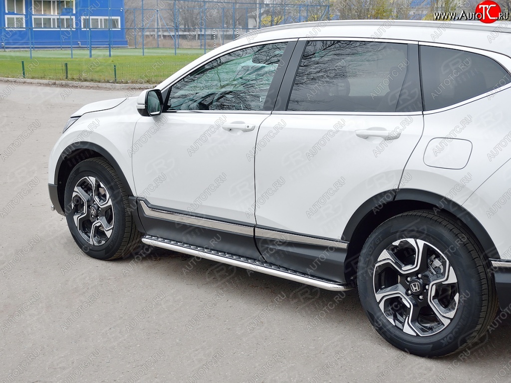 25 849 р. Широкая защита порогов SLITKOFF v2  Honda CR-V  RW,RT (2016-2020) дорестайлинг  с доставкой в г. Таганрог