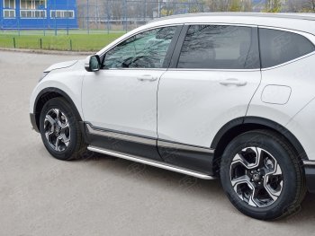 Широкая защита порогов SLITKOFF v3 Honda (Хонда) CR-V (СР-В)  RW,RT (2016-2020) RW,RT дорестайлинг