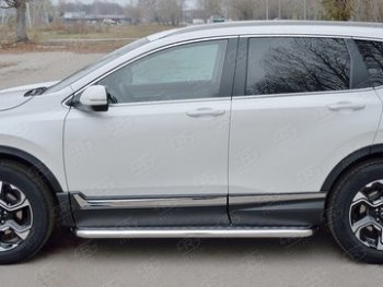 35 999 р. Широкая защита порогов из трубы d63 мм SLITKOFF v1  Honda CR-V  RW,RT (2016-2020) дорестайлинг  с доставкой в г. Таганрог. Увеличить фотографию 2