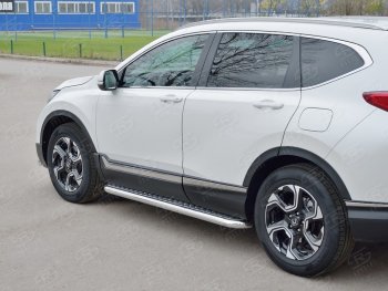 35 999 р. Широкая защита порогов из трубы d63 мм SLITKOFF v1  Honda CR-V  RW,RT (2016-2020) дорестайлинг  с доставкой в г. Таганрог. Увеличить фотографию 3