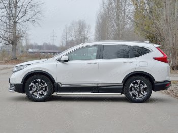 20 849 р. Защита порогов из круглой трубы диаметром 63 мм SLITKOFF v2  Honda CR-V  RW,RT (2016-2020) дорестайлинг  с доставкой в г. Таганрог. Увеличить фотографию 2