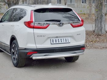 14 549 р. Защита заднего бампера (Ø63 мм, нержавейка) SLITKOFF  Honda CR-V  RW,RT (2016-2020) дорестайлинг  с доставкой в г. Таганрог. Увеличить фотографию 3