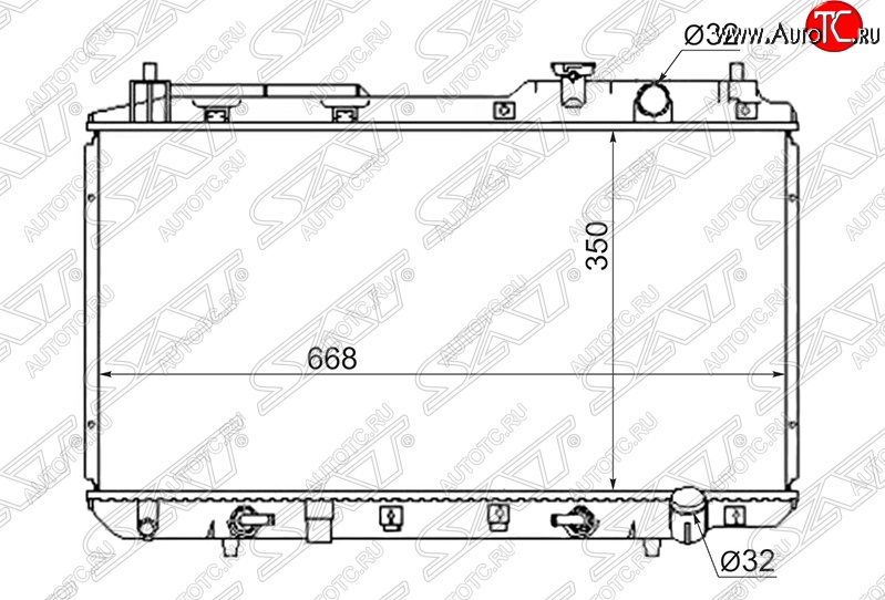 6 349 р. Радиатор двигателя SAT (пластинчатый, МКПП/АКПП, пробка радиатора R103B)  Honda CR-V  RD1,RD2,RD3 - partner  с доставкой в г. Таганрог