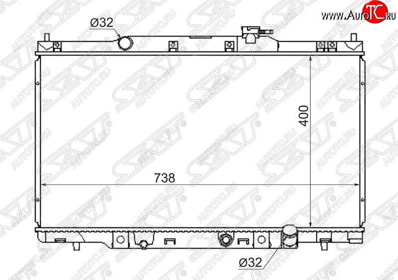 7 999 р. Радиатор двигателя SAT (пластинчатый, МКПП/АКПП)  Honda CR-V  RD4,RD5,RD6,RD7,RD9  - Element  1  с доставкой в г. Таганрог