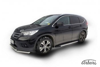 12 509 р. Порожки для ног Arbori Luxe Black Honda CR-V RM1,RM3,RM4 дорестайлинг (2012-2015)  с доставкой в г. Таганрог. Увеличить фотографию 2