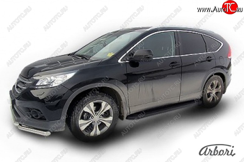 11 609 р. Порожки для ног Arbori Optima Black Honda CR-V RM1,RM3,RM4 дорестайлинг (2012-2015)  с доставкой в г. Таганрог