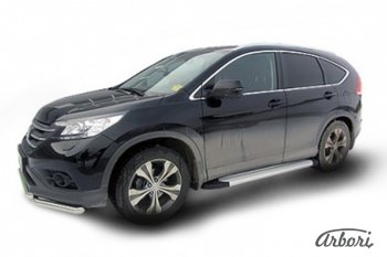 10 979 р. Порожки для ног Arbori Optima Silver  Honda CR-V  RM1,RM3,RM4 (2012-2018) дорестайлинг, рестайлинг  с доставкой в г. Таганрог. Увеличить фотографию 1