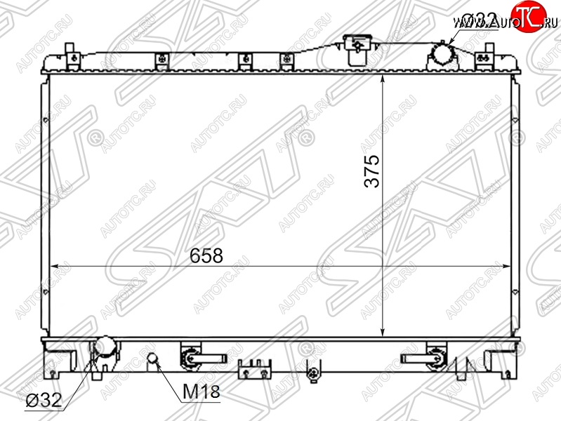 7 849 р. Радиатор двигателя SAT (пластинчатый, 2.0/2.5, МКПП)  Honda Inspire  2 - Saber  1  с доставкой в г. Таганрог