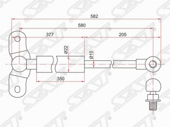 1 089 р. Левый упор крышки багажника SAT (газовый)  Honda Odyssey  2 (1999-2003)  с доставкой в г. Таганрог. Увеличить фотографию 1