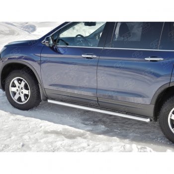 21 999 р. Пороги труба d63 SLITKOFF (вариант №1)  Honda Pilot  YF6 (2016-2019) дорестайлинг  с доставкой в г. Таганрог. Увеличить фотографию 4