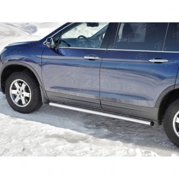 20 849 р. Пороги труба d63 SLITKOFF (вариант №2)  Honda Pilot  YF6 (2016-2019) дорестайлинг  с доставкой в г. Таганрог. Увеличить фотографию 4