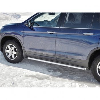 21 999 р. Пороги труба d63 SLITKOFF (вариант №3)  Honda Pilot  YF6 (2016-2019) дорестайлинг  с доставкой в г. Таганрог. Увеличить фотографию 4