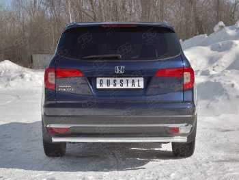 18 999 р. Защита заднего бампера (Ø63 мм, нержавейка) SLITKOFF Honda Pilot YF6 дорестайлинг (2016-2019)  с доставкой в г. Таганрог. Увеличить фотографию 4