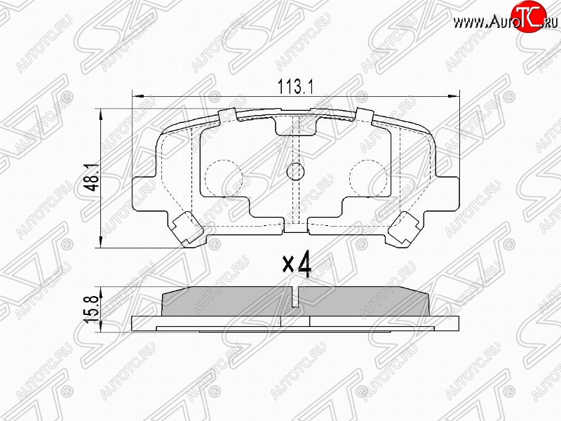 1 229 р. Комплект задних тормозных колодок SAT  Honda Pilot  YF4 (2008-2015) дорестайлинг, рестайлинг  с доставкой в г. Таганрог