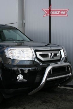 Защита переднего бампера Souz-96 (d76) Honda Pilot YF4 дорестайлинг (2008-2011)