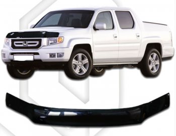 2 079 р. Дефлектор капота CA-Plastic  Honda Ridgeline  YK1 (2005-2008) дорестайлинг (Classic черный, Без надписи)  с доставкой в г. Таганрог. Увеличить фотографию 1