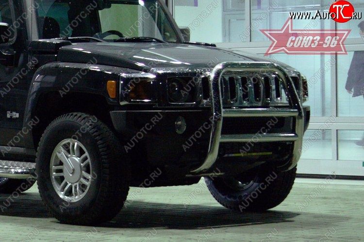 19 439 р. Защита переднего бампера Souz-96 (d76) HUMMER H3 (2005-2010)  с доставкой в г. Таганрог