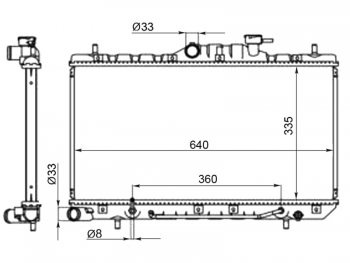 Радиатор двигателя SAT (трубчатый, АКПП, 1.3/1.5/1.6) Hyundai (Хюндаи) Accent (Акцент)  седан ТагАЗ (2001-2012) седан ТагАЗ
