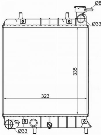 Радиатор двигателя SAT (трубчатый, МКПП,1.3/1.5/1.6) Hyundai (Хюндаи) Accent (Акцент)  седан ТагАЗ (2001-2012) седан ТагАЗ