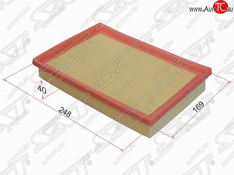 270 р. Фильтр воздушный двигателя SAT (248х169х40 mm)  Hyundai Accent  седан ТагАЗ (2001-2012), Mitsubishi Delica  4 (1994-2007), Mitsubishi L400 (1994-2006)  с доставкой в г. Таганрог