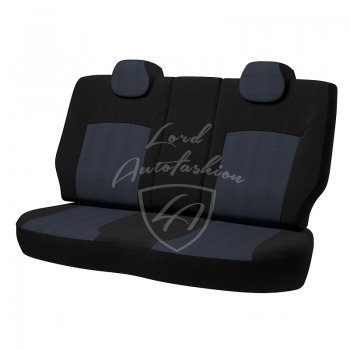 5 349 р. Чехлы для сидений Lord Autofashion Дублин (жаккард)  Hyundai Accent  седан ТагАЗ (2001-2012) (Черный, вставка Ёж Синий)  с доставкой в г. Таганрог. Увеличить фотографию 2