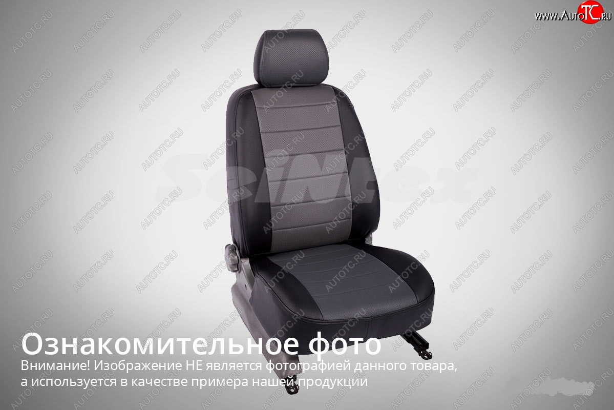 6 249 р. Чехлы для сидений SeiNtex (экокожа) Hyundai Accent седан ТагАЗ (2001-2012) (черный/серый)  с доставкой в г. Таганрог