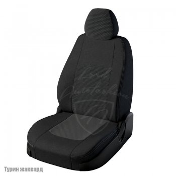 4 699 р. Чехлы для сидений Lord Autofashion Турин (жаккард)  Hyundai Accent  седан ТагАЗ (2001-2012) (Черный, вставка Мокка)  с доставкой в г. Таганрог. Увеличить фотографию 1