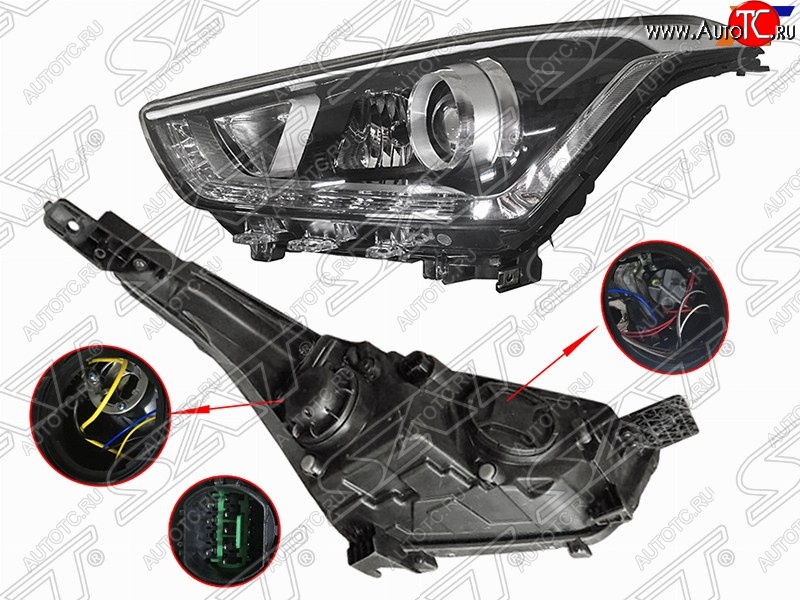15 999 р. Левая передняя фара SAT (диодная, линза) Hyundai Creta GS дорестайлинг (2015-2019)  с доставкой в г. Таганрог
