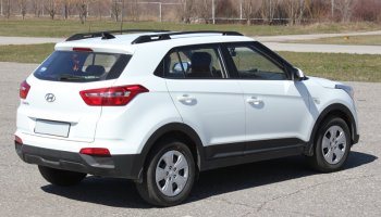 8 199 р. Комплект рейлингов АПС  Hyundai Creta  GS (2015-2021) дорестайлинг, рестайлинг (Черные, без поперечин)  с доставкой в г. Таганрог. Увеличить фотографию 6