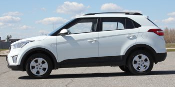 8 199 р. Комплект рейлингов АПС  Hyundai Creta  GS (2015-2021) дорестайлинг, рестайлинг (Черные, без поперечин)  с доставкой в г. Таганрог. Увеличить фотографию 7