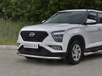 14 549 р. Защита переднего бампера (Ø63 мм, нержавейка) SLITKOFF Hyundai Creta SU (2020-2022)  с доставкой в г. Таганрог. Увеличить фотографию 2