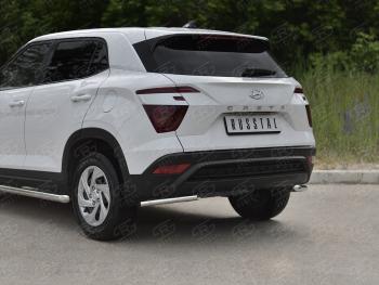 11 749 р. Защита заднего бампера (Ø42 мм, уголки, нержавейка) SLITKOFF  Hyundai Creta  SU (2020-2022)  с доставкой в г. Таганрог. Увеличить фотографию 2