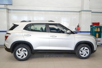 7 949 р. Рейлинги Petroil Tuning  Hyundai Creta  SU (2020-2022) (Серебристый муар)  с доставкой в г. Таганрог. Увеличить фотографию 4